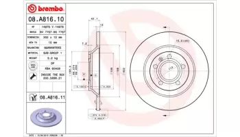 Tarcze hamulcowe BREMBO 08.A816.11
