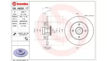 Tarcze hamulcowe BREMBO 08.A858.17