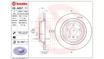 Tarcze hamulcowe BREMBO 08.A957.11