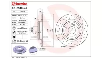 Tarcze hamulcowe BREMBO 08.B348.4X