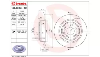Tarcze hamulcowe BREMBO 08.B360.10