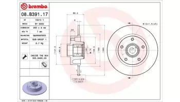 Tarcze hamulcowe BREMBO 08.B391.17