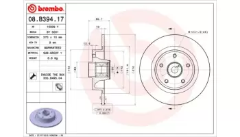 Tarcze hamulcowe BREMBO 08.B394.17