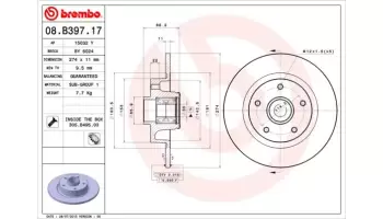 Tarcze hamulcowe BREMBO 08.B397.17