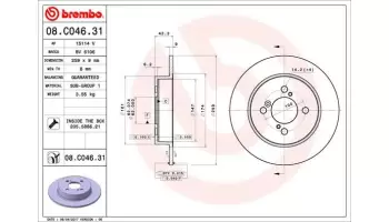 Tarcze hamulcowe BREMBO 08.C046.31