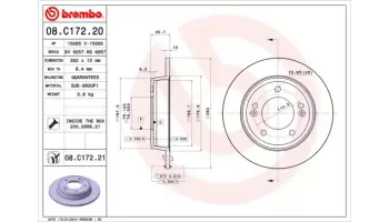 Tarcze hamulcowe BREMBO 08.C172.21