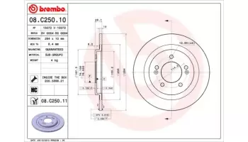 Tarcze hamulcowe BREMBO 08.C250.11