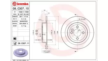 Tarcze hamulcowe BREMBO 08.C307.11