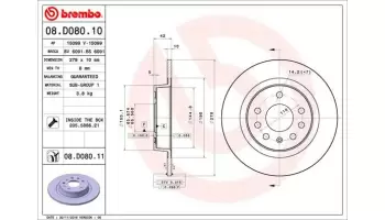 Tarcze hamulcowe BREMBO 08.D080.11