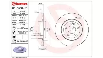 Tarcze hamulcowe BREMBO 08.D530.13