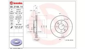 Tarcze hamulcowe BREMBO 09.3148.14