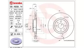 Tarcze hamulcowe BREMBO 09.4939.11