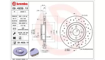 Tarcze hamulcowe BREMBO 09.4939.1X