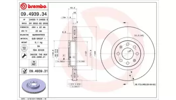 Tarcze hamulcowe BREMBO 09.4939.31