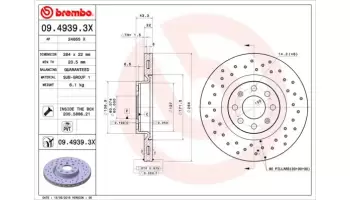 Tarcze hamulcowe BREMBO 09.4939.3X