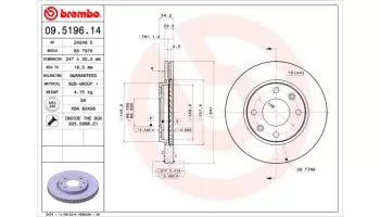 Tarcze hamulcowe BREMBO 09.5196.11