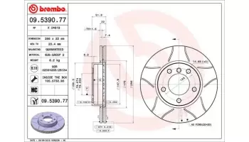 Tarcze hamulcowe BREMBO 09.5390.77