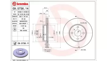 Tarcze hamulcowe BREMBO 09.5736.14
