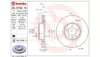 Tarcze hamulcowe BREMBO 09.5749.11