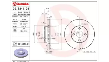 Tarcze hamulcowe BREMBO 09.5844.21