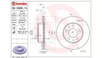 Tarcze hamulcowe BREMBO 09.5906.14