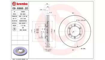 Tarcze hamulcowe BREMBO 09.6866.20