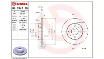 Tarcze hamulcowe BREMBO 09.6943.10