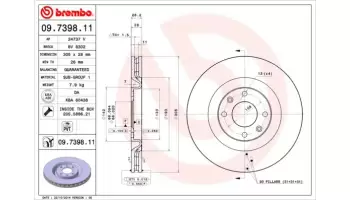Tarcze hamulcowe BREMBO 09.7398.11