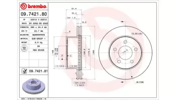Tarcze hamulcowe BREMBO 09.7421.81