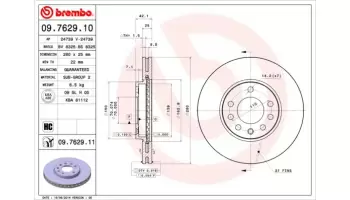 Tarcze hamulcowe BREMBO 09.7629.11