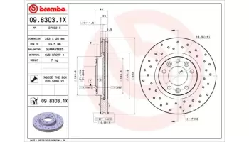 Tarcze hamulcowe BREMBO 09.8303.1X