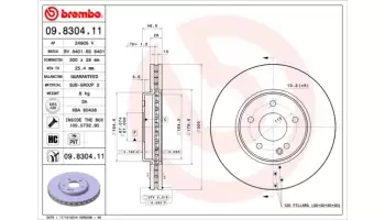 Tarcze hamulcowe BREMBO 09.8304.11