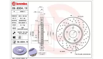 Tarcze hamulcowe BREMBO 09.8304.1X
