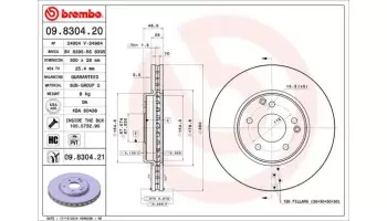 Tarcze hamulcowe BREMBO 09.8304.21