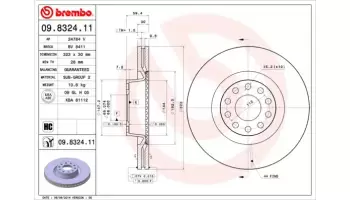 Tarcze hamulcowe BREMBO 09.8324.11