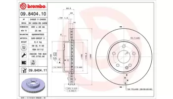 Tarcze hamulcowe BREMBO 09.8404.11