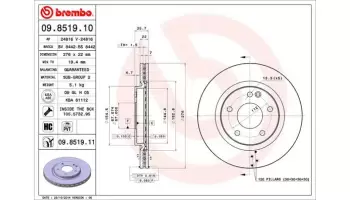 Tarcze hamulcowe BREMBO 09.8519.10