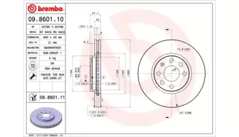 Tarcze hamulcowe BREMBO 09.8601.11