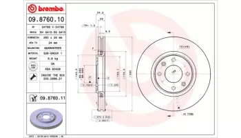 Tarcze hamulcowe BREMBO 09.8760.11