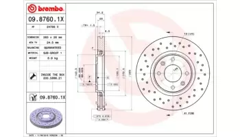 Tarcze hamulcowe BREMBO 09.8760.1X
