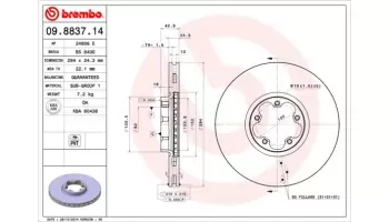 Tarcze hamulcowe BREMBO 09.8837.14