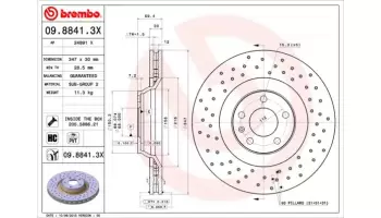 Tarcze hamulcowe BREMBO 09.8841.3X
