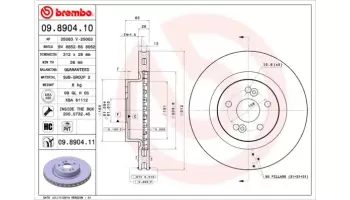Tarcze hamulcowe BREMBO 09.8904.11