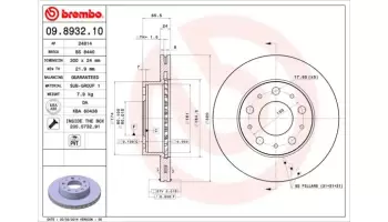 Tarcze hamulcowe BREMBO 09.8932.10