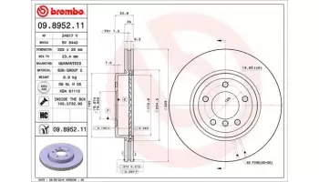 Tarcze hamulcowe BREMBO 09.8952.11