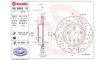 Tarcze hamulcowe BREMBO 09.8952.1X