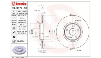 Tarcze hamulcowe BREMBO 09.9074.11