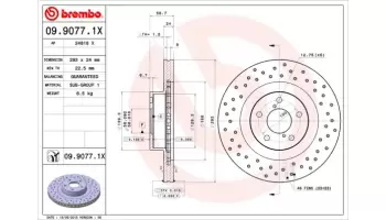 Tarcze hamulcowe BREMBO 09.9077.1X