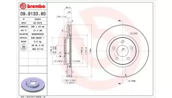 Tarcze hamulcowe BREMBO 09.9133.81