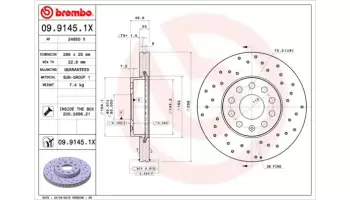 Tarcze hamulcowe BREMBO 09.9145.1X